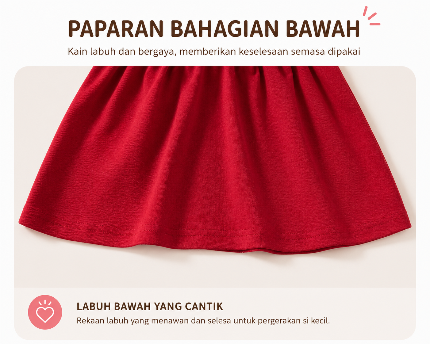 Dress Kanak-kanak Perempuan Strawberry Collar ( Tahun 1-7)