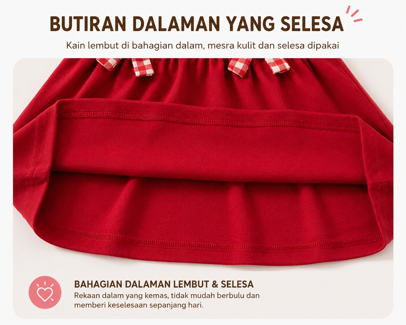 Dress Kanak-kanak Perempuan Strawberry Collar ( Tahun 1-7)