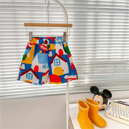 Little House Printed Cotton Shorts
