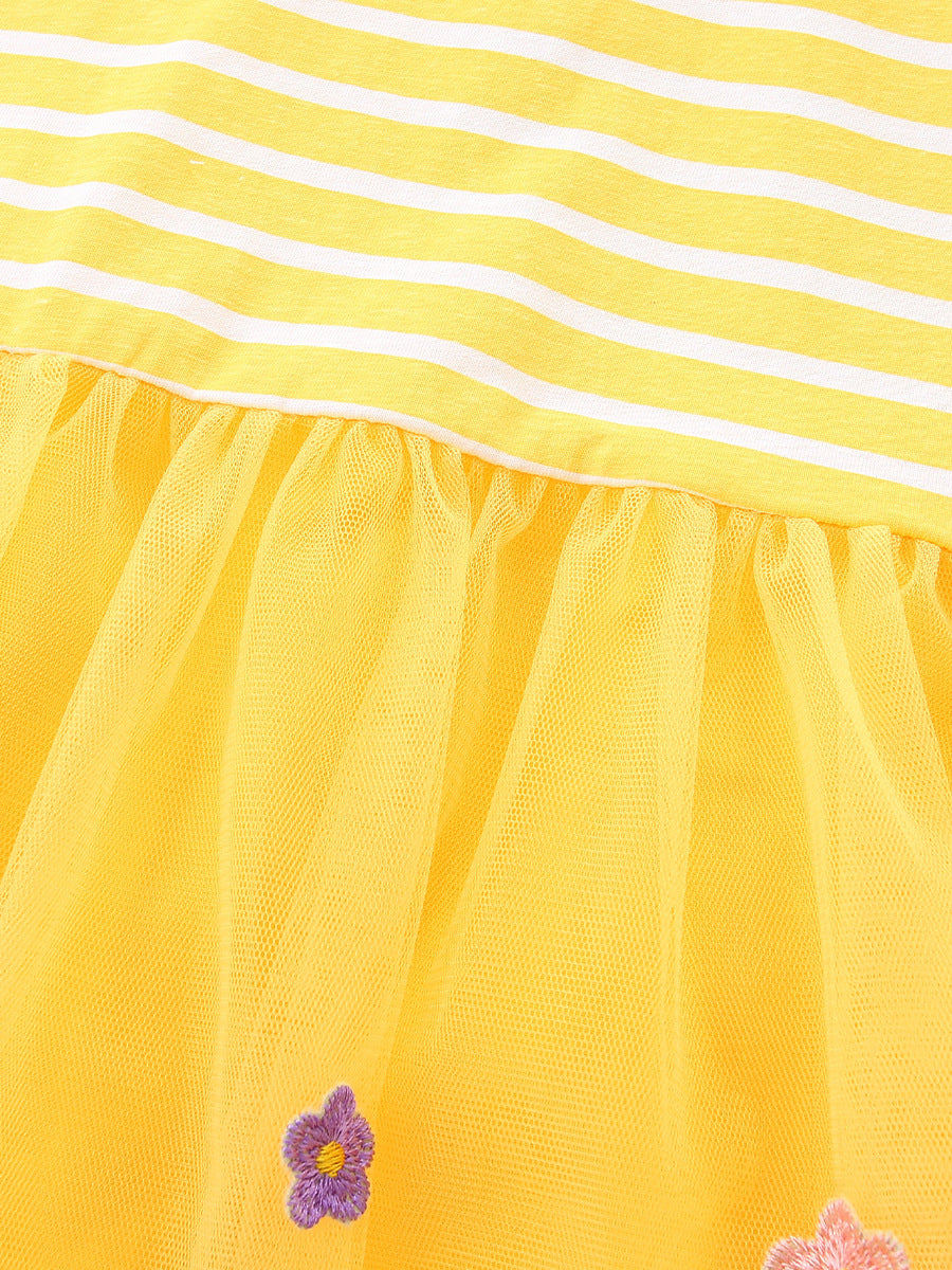 Rabbit Embroidered Mesh Princess Dress