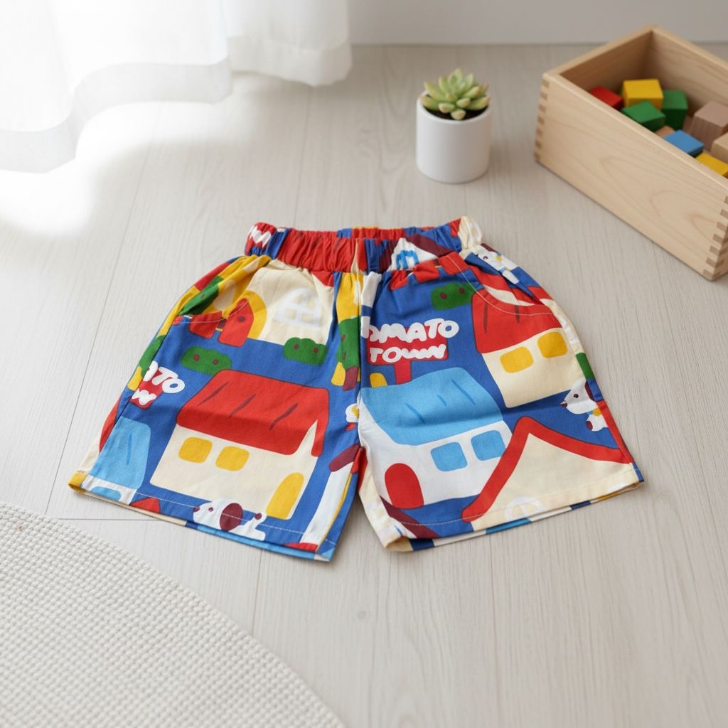 Little House Printed Cotton Shorts