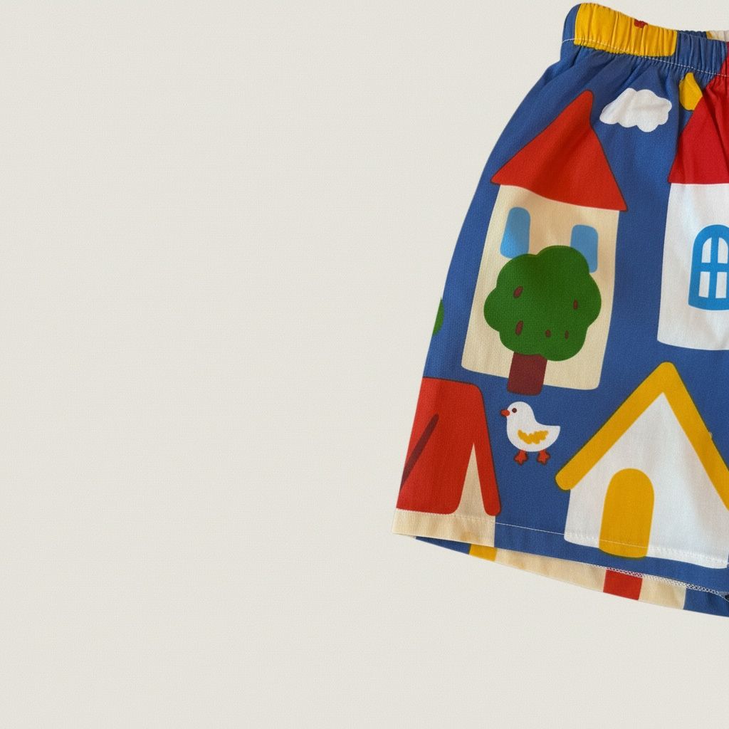 Little House Printed Cotton Shorts