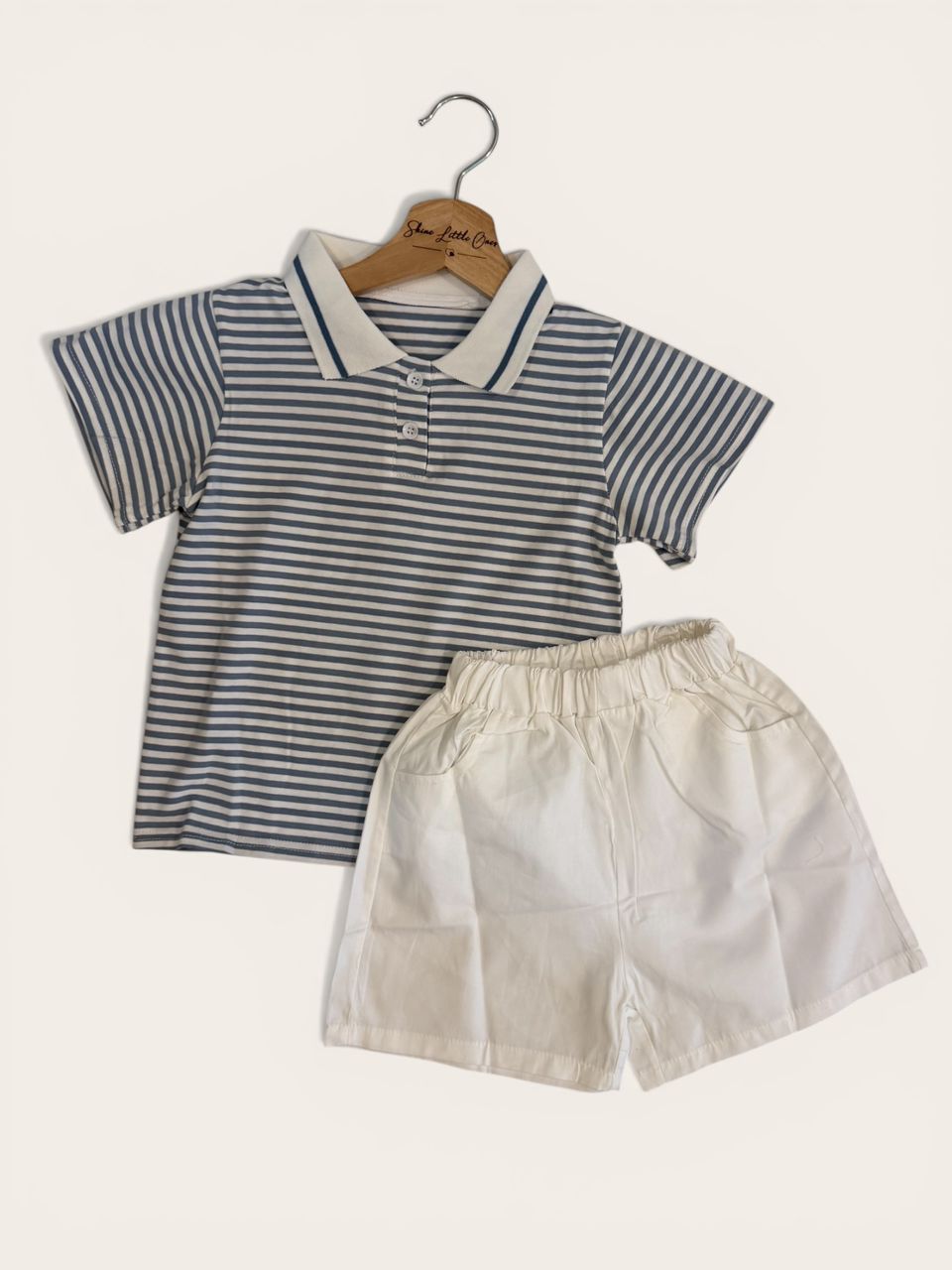 Striped short sleeve polo suit