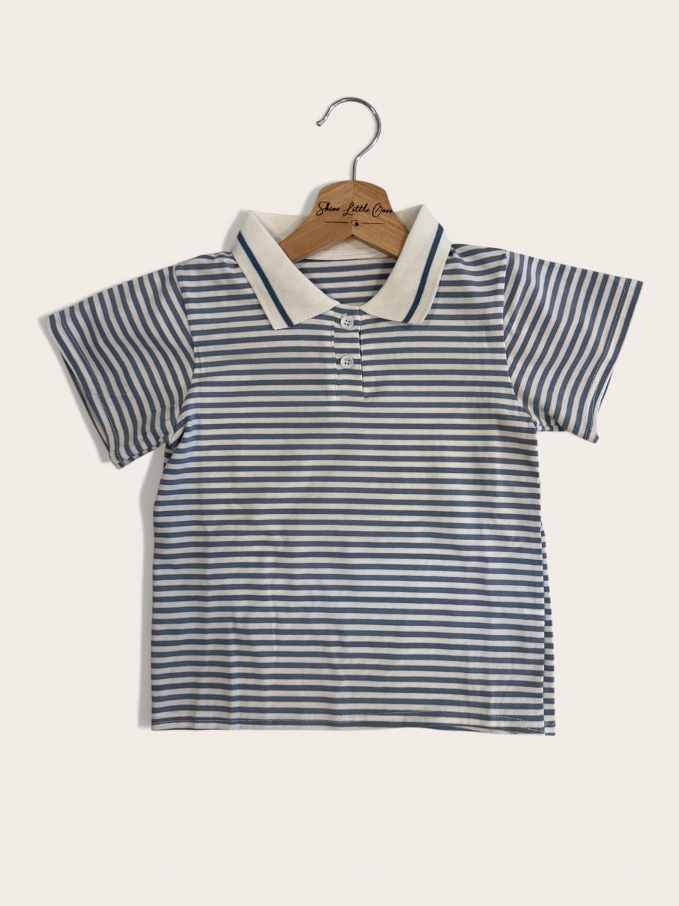 Striped short sleeve polo suit