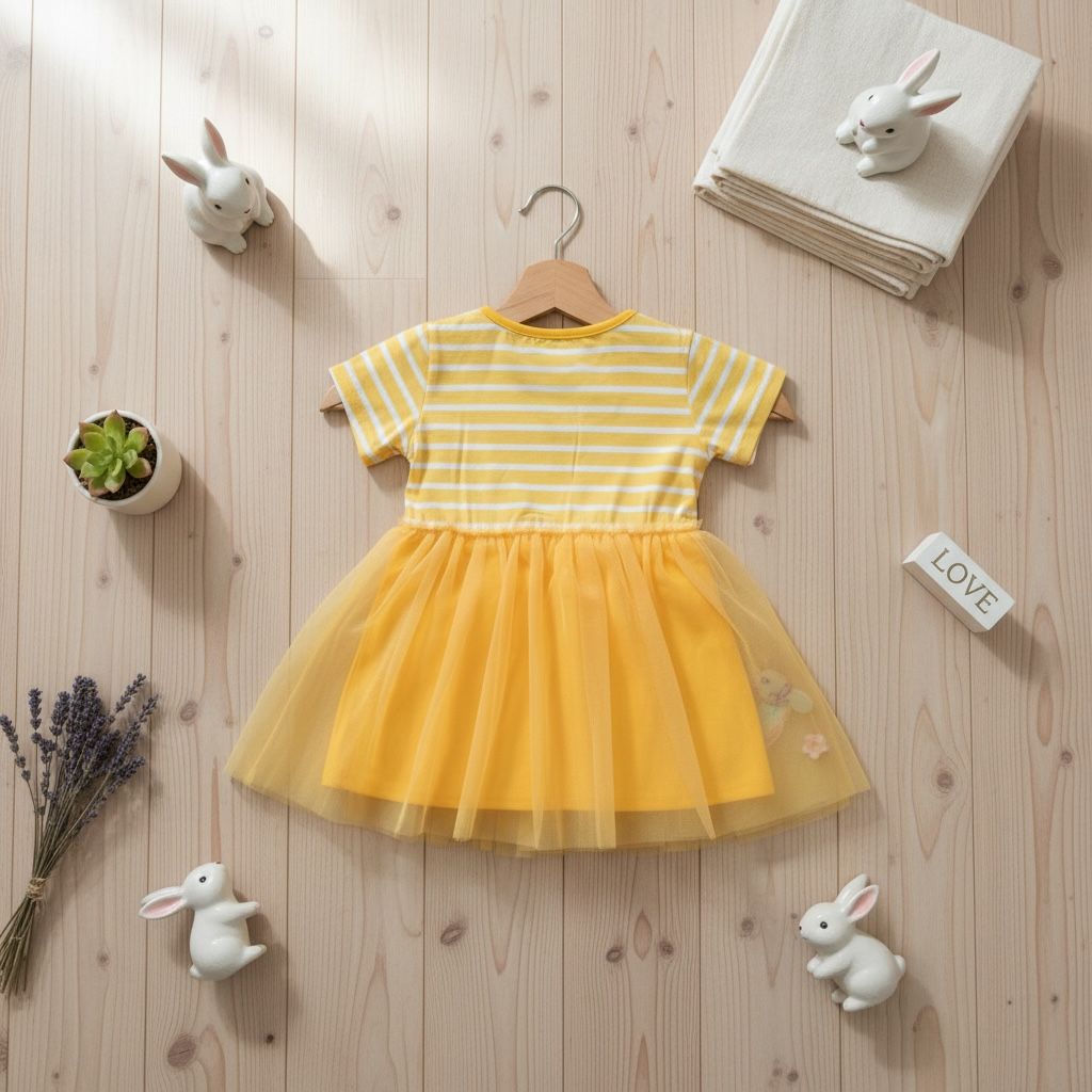 Rabbit Embroidered Mesh Princess Dress
