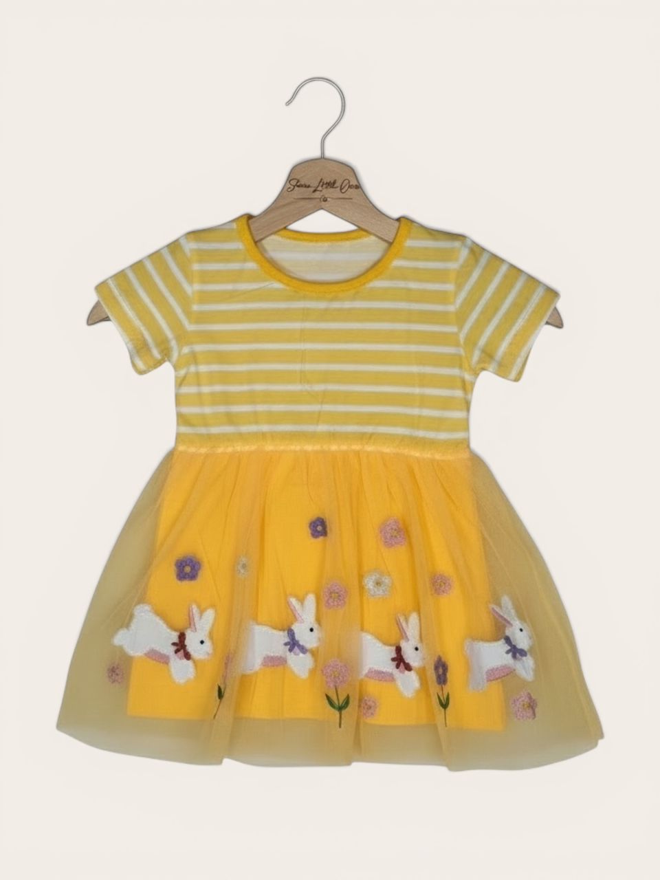 Rabbit Embroidered Mesh Princess Dress
