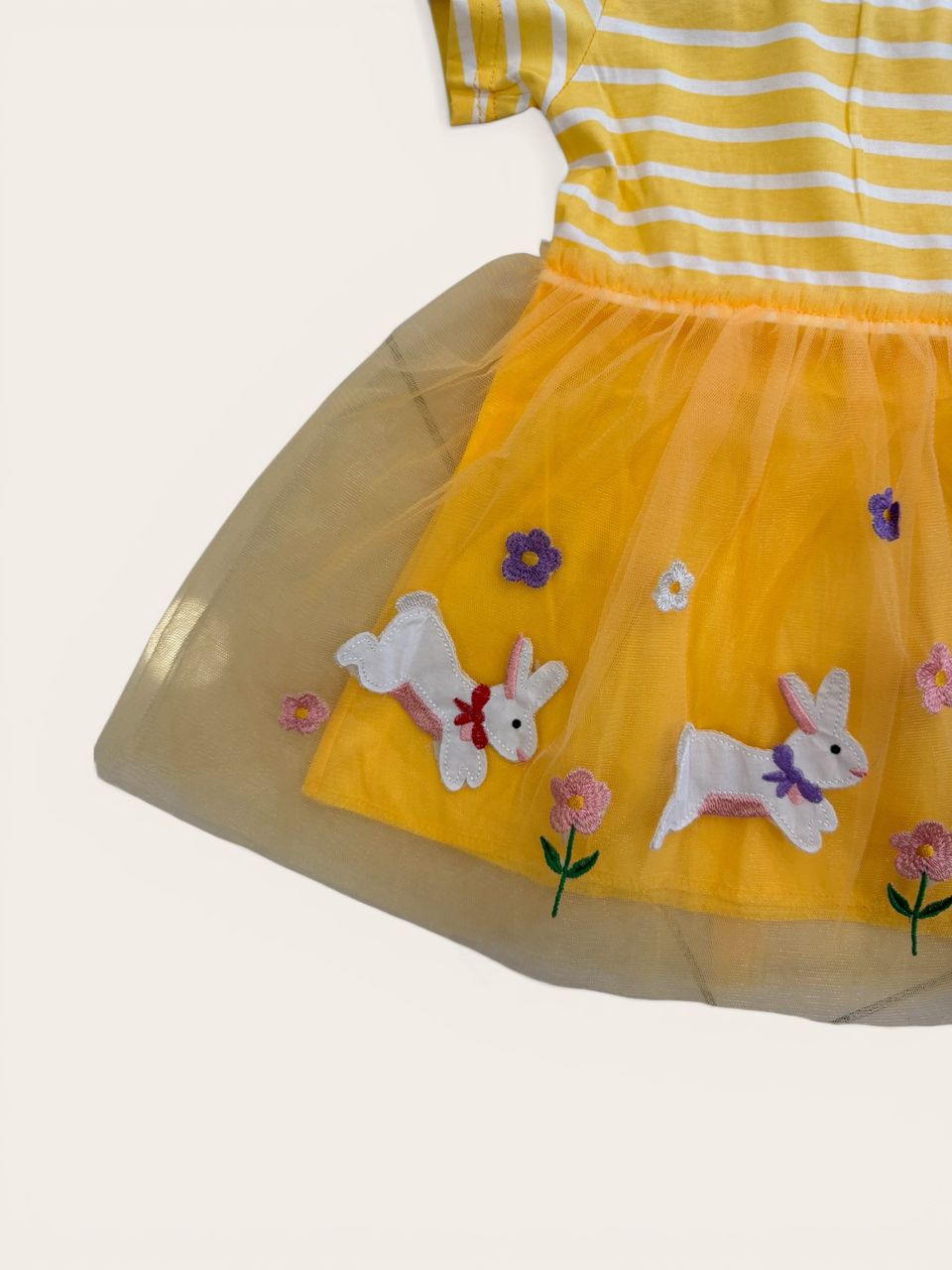 Rabbit Embroidered Mesh Princess Dress