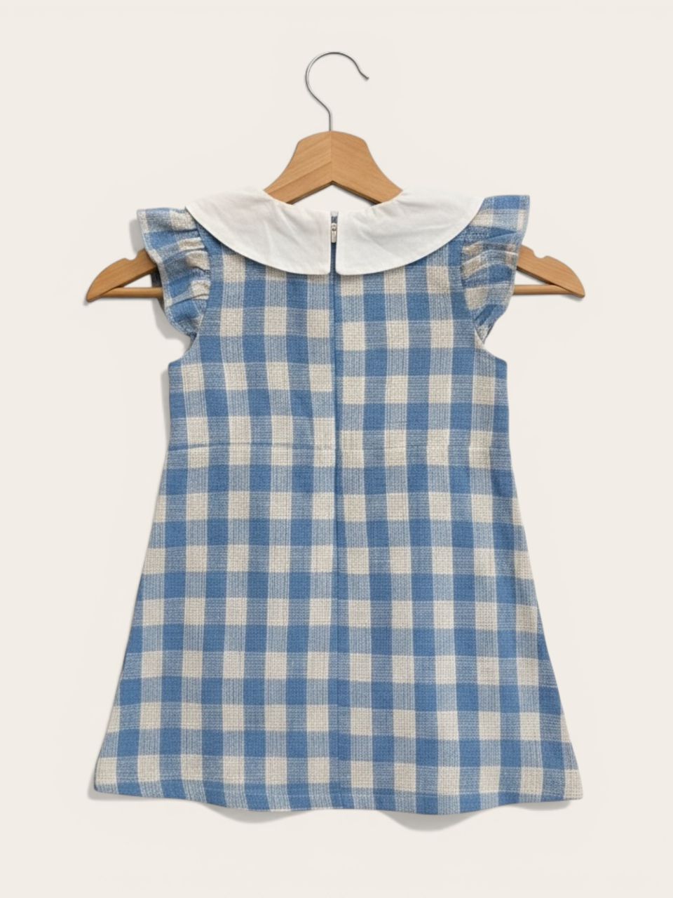 Blue Checkered Sleeveless Dress
