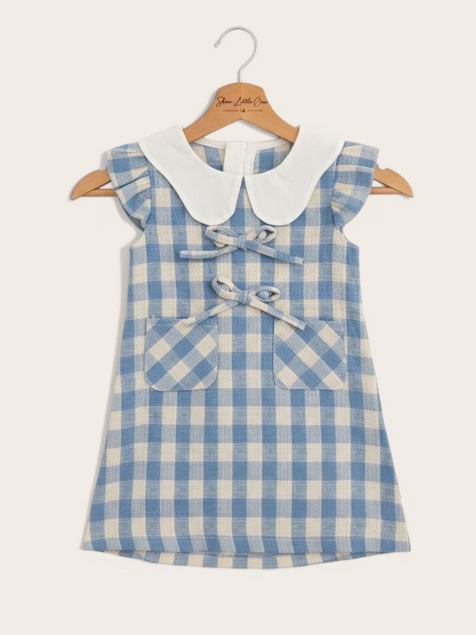 Blue Checkered Sleeveless Dress