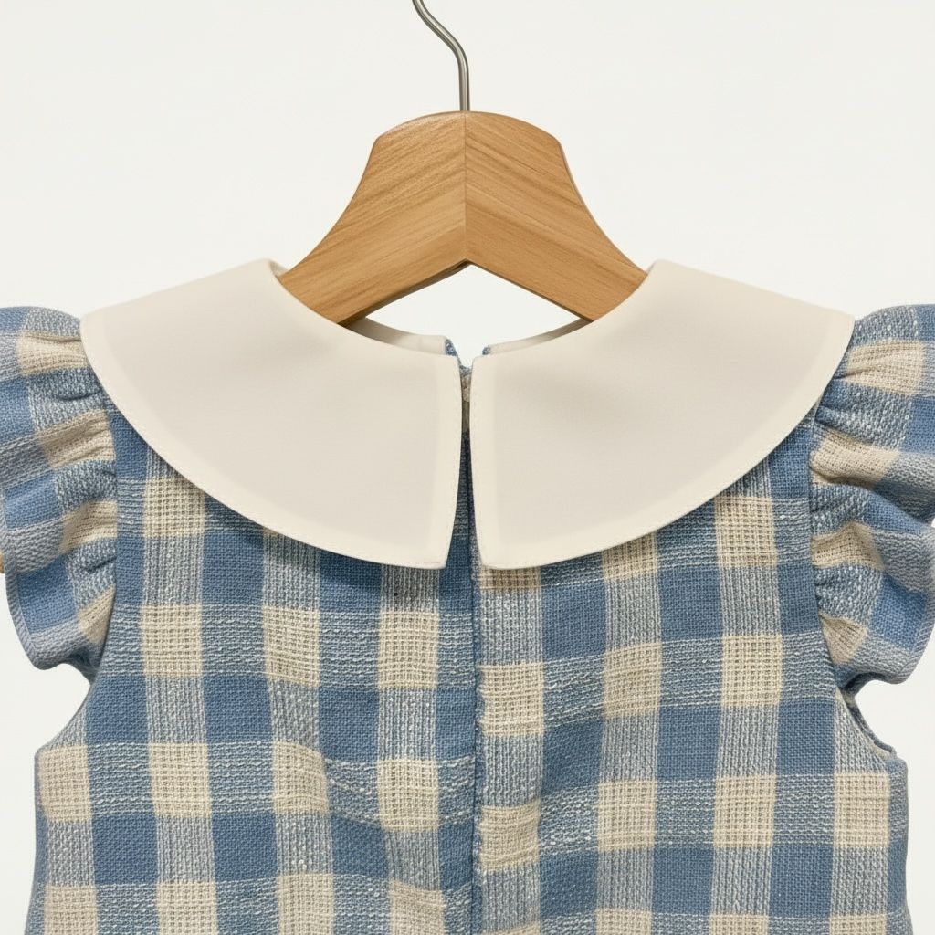 Blue Checkered Sleeveless Dress