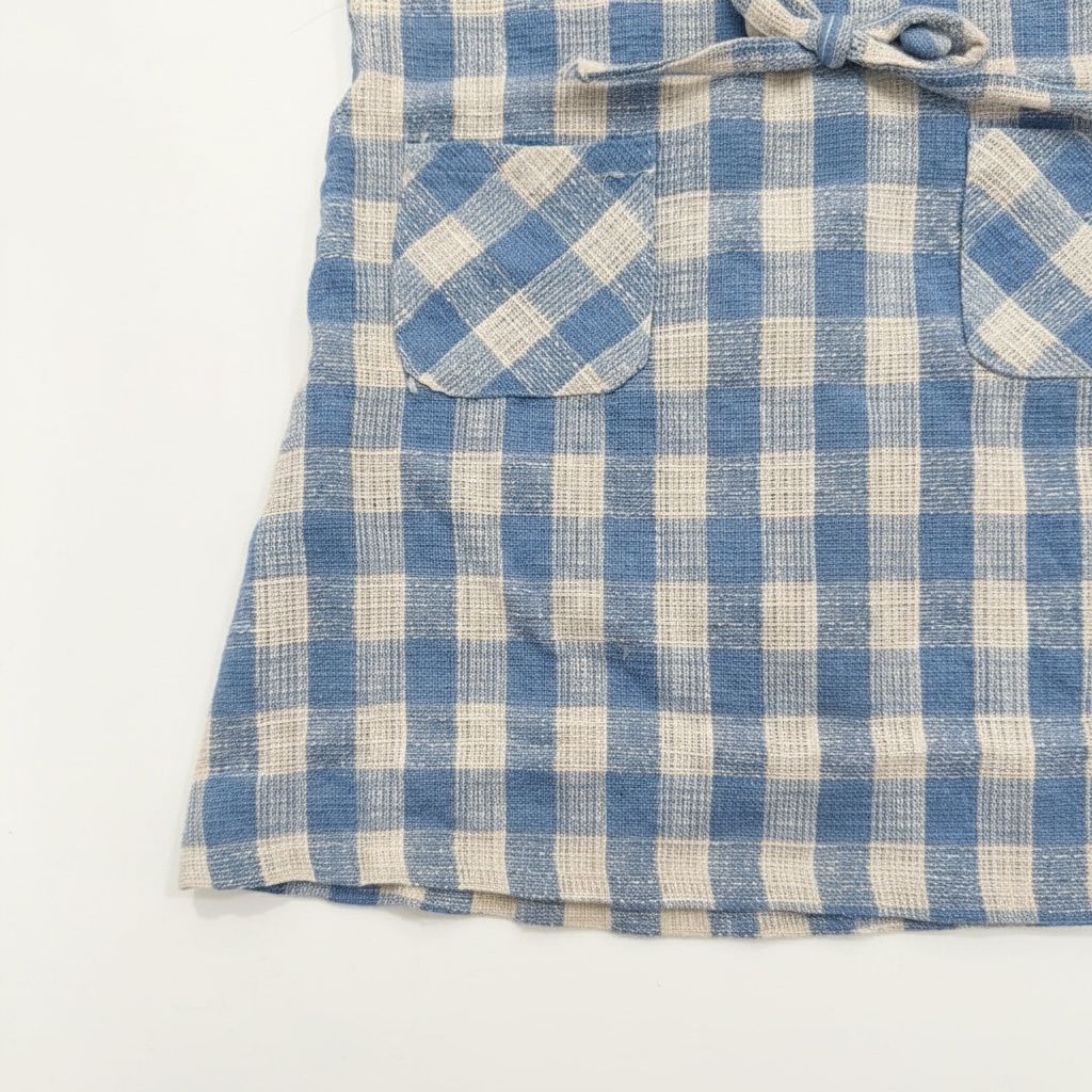 Blue Checkered Sleeveless Dress