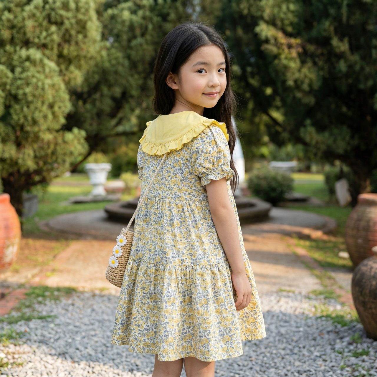 Forest Pastoral Style Dress with Bag