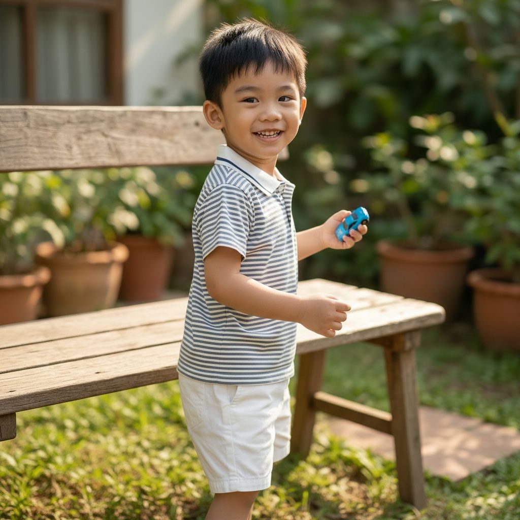 Striped short sleeve polo suit