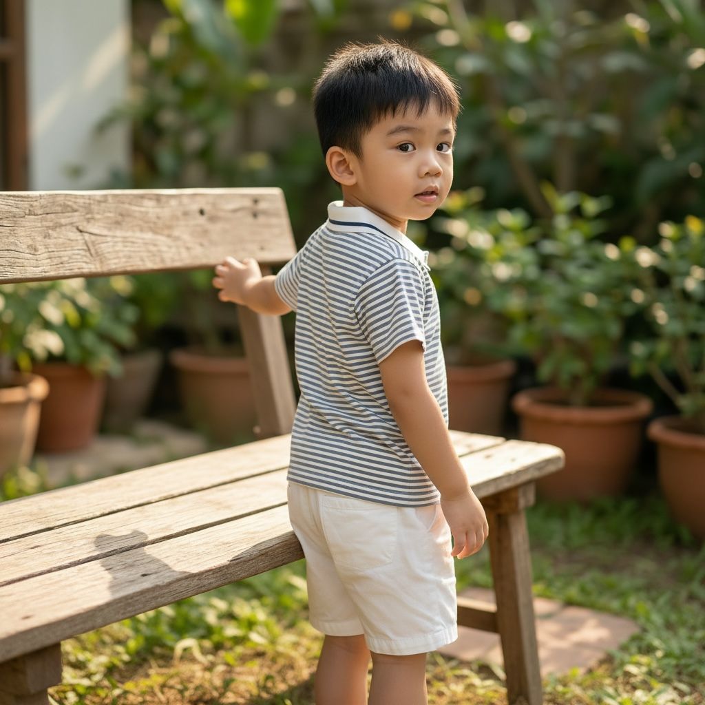 Striped short sleeve polo suit