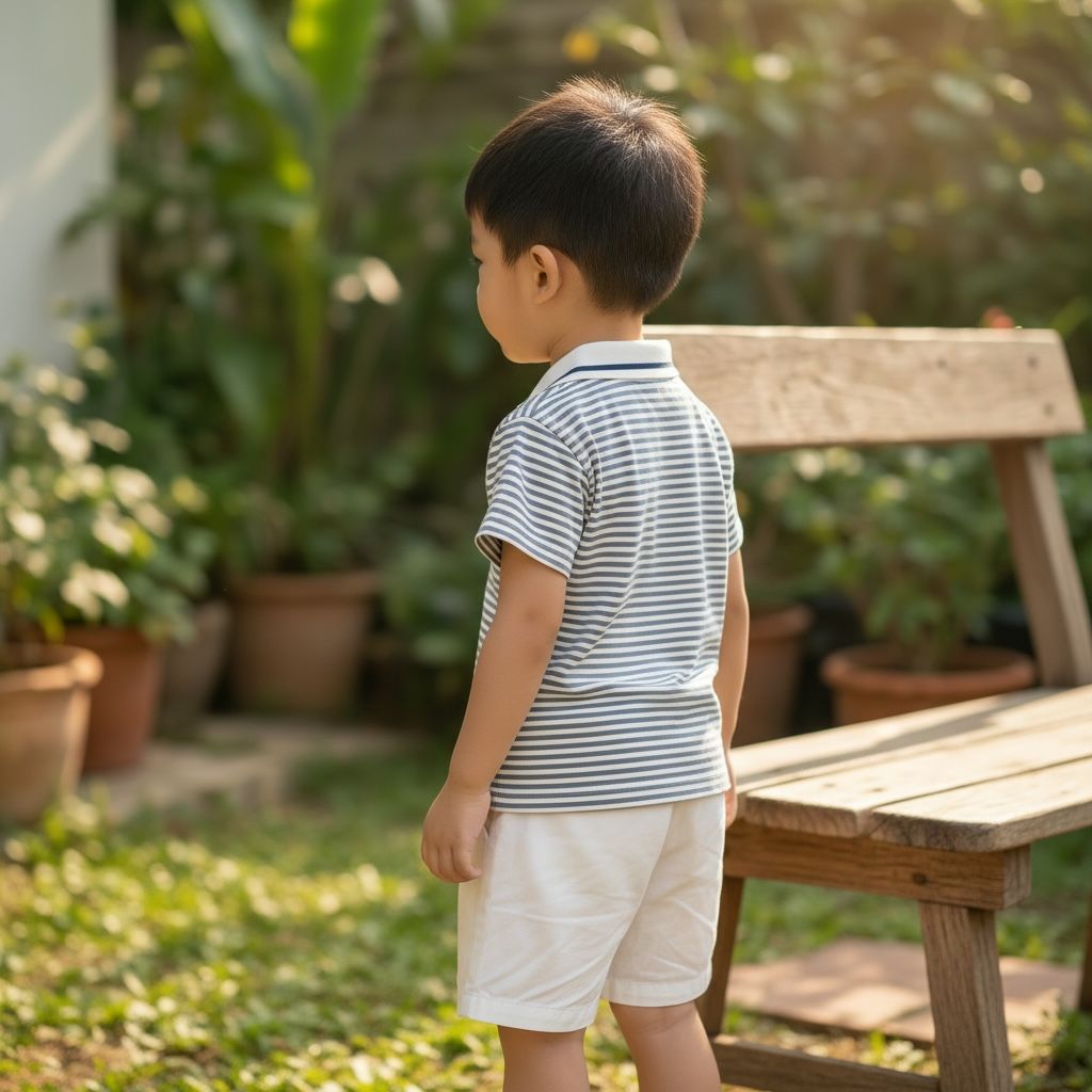 Striped short sleeve polo suit