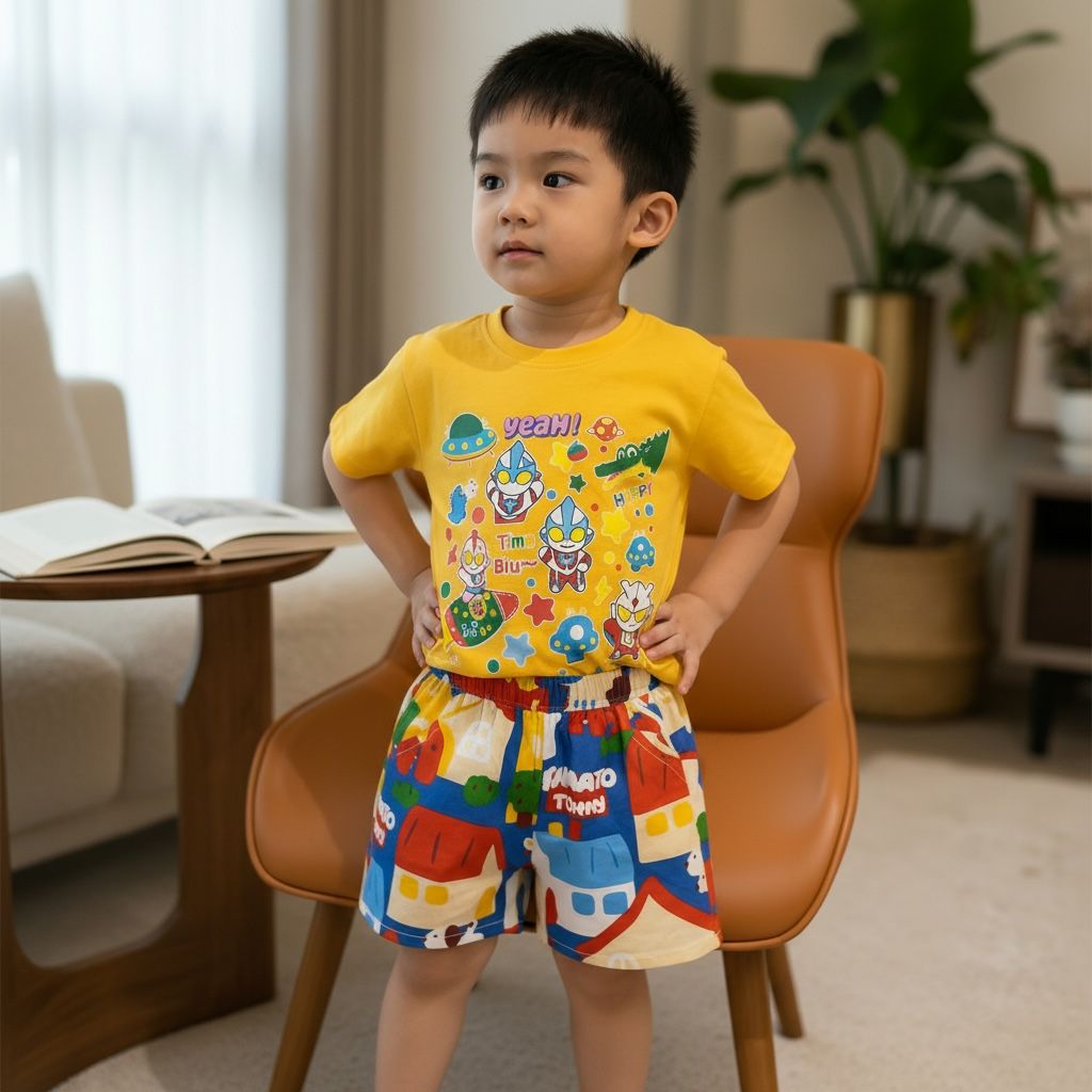 Little House Printed Cotton Shorts